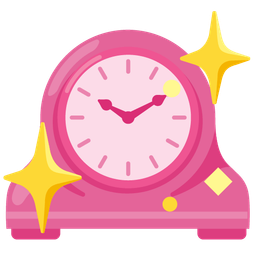 mantelpiece clock and sparkling heart