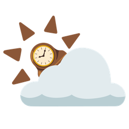 mantelpiece clock and sun behind cloud