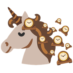 mantelpiece clock and unicorn