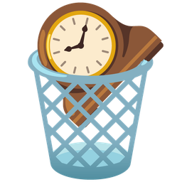 mantelpiece clock and wastebasket