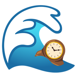 mantelpiece clock and water wave