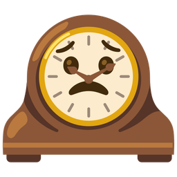mantelpiece clock and worried face