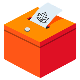 maple leaf and ballot box with ballot