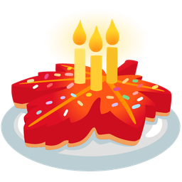 maple leaf and birthday cake