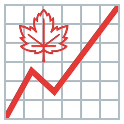 maple leaf and chart increasing