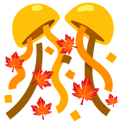 maple leaf and confetti ball