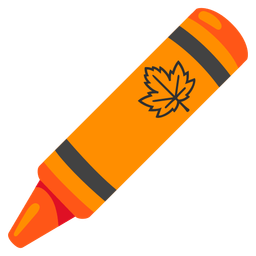 maple leaf and crayon