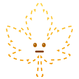 maple leaf and dotted line face