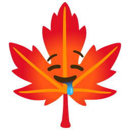 maple leaf and drooling face