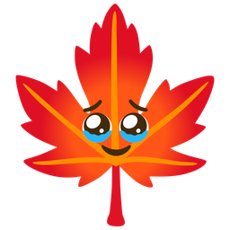 maple leaf and face holding back tears