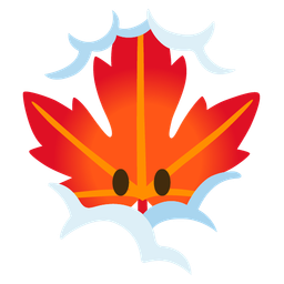 maple leaf and face in clouds