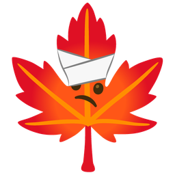 maple leaf and face with head-bandage