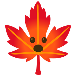 maple leaf and face with open mouth