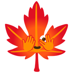 maple leaf and face with peeking eye