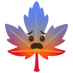 maple leaf and fearful face