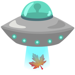 maple leaf and flying saucer