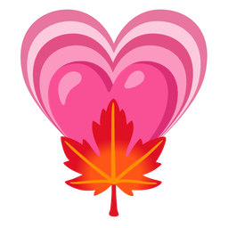 maple leaf and growing heart