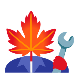 maple leaf and hammer and wrench