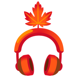 maple leaf and headphone