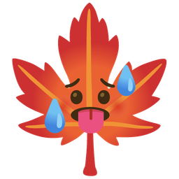maple leaf and hot face