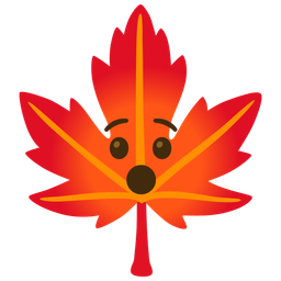 maple leaf and hushed face