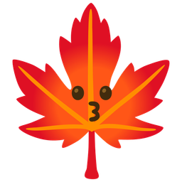 Maple leaf and Kissing face