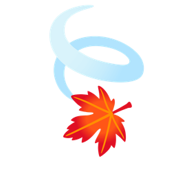 maple leaf and leaf fluttering in wind