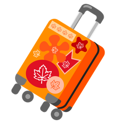 maple leaf and luggage