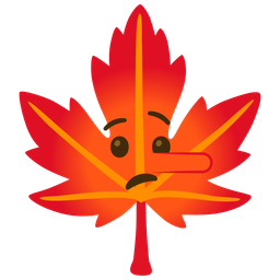 maple leaf and lying face