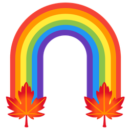 maple leaf and rainbow