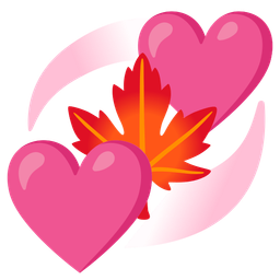 maple leaf and revolving hearts