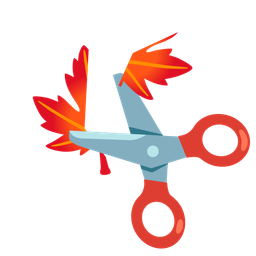 maple leaf and scissors