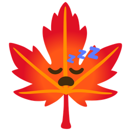 maple leaf and sleeping face