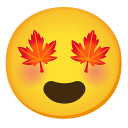 Maple leaf and Smiling face with heart-eyes