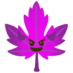maple leaf and smiling face with horns