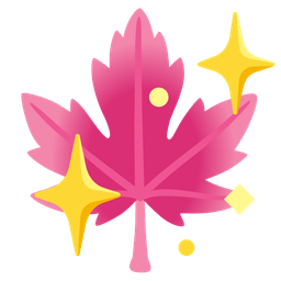 maple leaf and sparkling heart