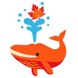 maple leaf and spouting whale