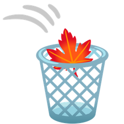 maple leaf and wastebasket