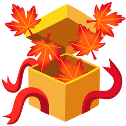 maple leaf and wrapped gift