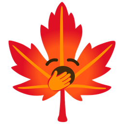 maple leaf and yawning face