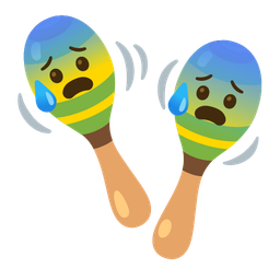 Maracas and Anxious face with sweat