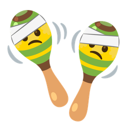 Maracas and Face with head-bandage