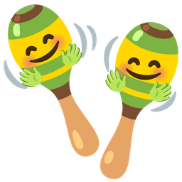Maracas and Smiling face with open hands