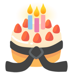 martial arts uniform and birthday cake