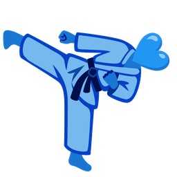 martial arts uniform and blue heart