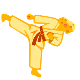 martial arts uniform and cheese wedge