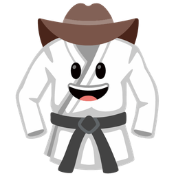 martial arts uniform and cowboy hat face