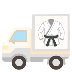martial arts uniform and delivery truck