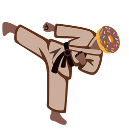 martial arts uniform and doughnut