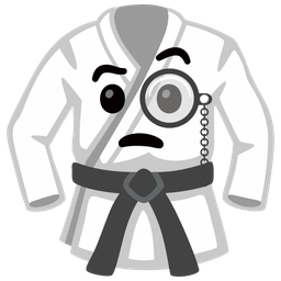 martial arts uniform and face with monocle